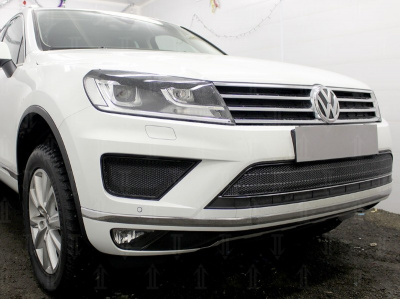 Volkswagen Touareg (14–) Защита радиатора Premium, чёрная, низ